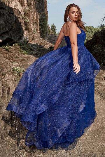Tirantes de Espagueti Azul Marino Vestido de Fiesta